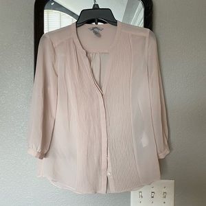 H&M Blush pleated blouse